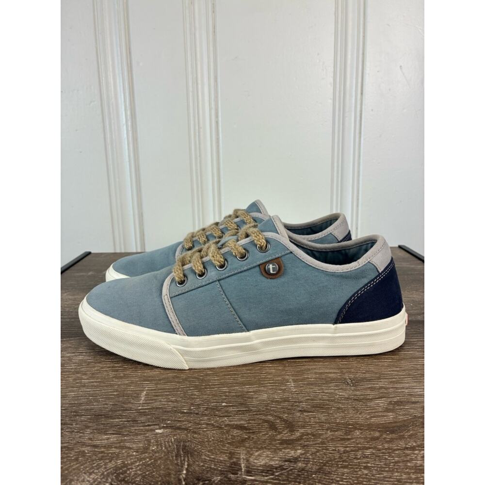 Taos Women’s Super Soul Lake Blue Canvas Shoes Sneakers Coastal Nautical Size 8W
